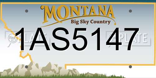 1AS5147 Montana License Plate