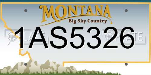 1AS5326 Montana License Plate