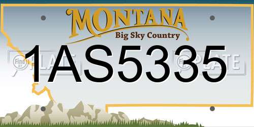 1AS5335 Montana License Plate