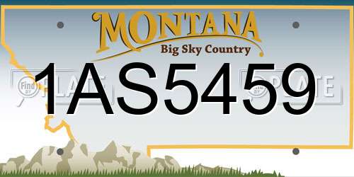 1AS5459 Montana License Plate