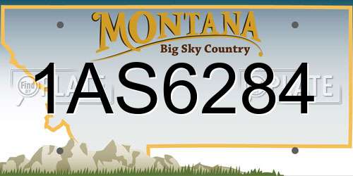 1AS6284 Montana License Plate
