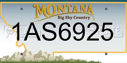 1AS6925 Montana License Plate