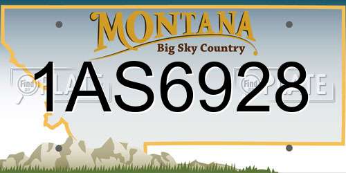 1AS6928 Montana License Plate