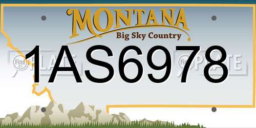 1AS6978 Montana License Plate