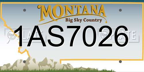 1AS7026 Montana License Plate