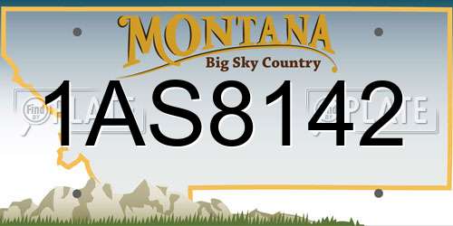 1AS8142 Montana License Plate