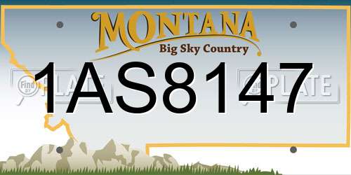 1AS8147 Montana License Plate