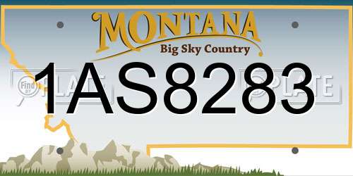 1AS8283 Montana License Plate