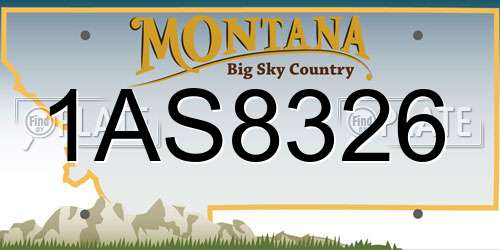 1AS8326 Montana License Plate