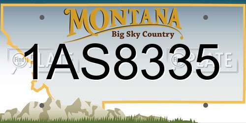 1AS8335 Montana License Plate