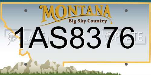 1AS8376 Montana License Plate