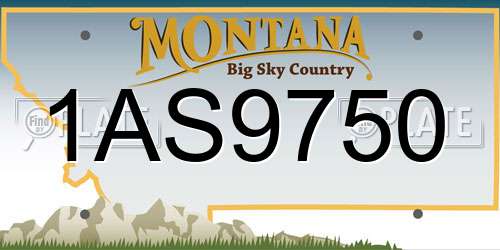 1AS9750 Montana License Plate