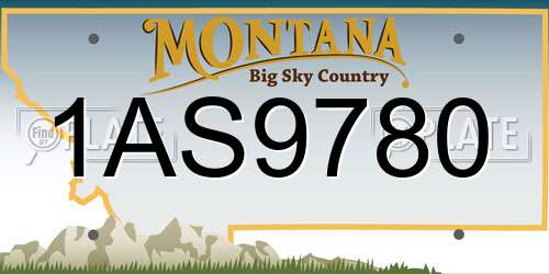 1AS9780 Montana License Plate
