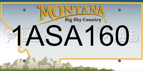 1ASA160 Montana License Plate