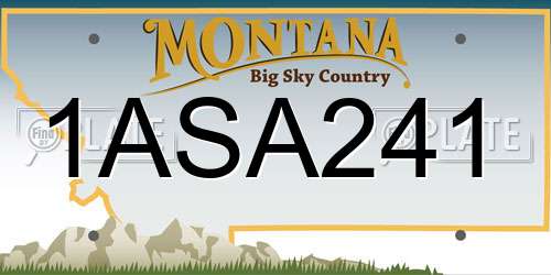 1ASA241 Montana License Plate