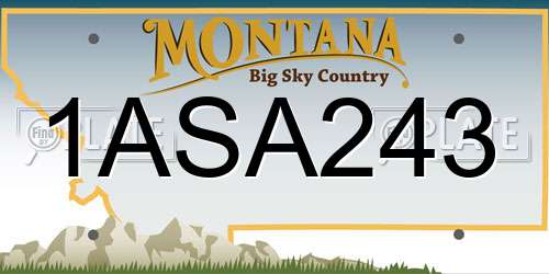 1ASA243 Montana License Plate