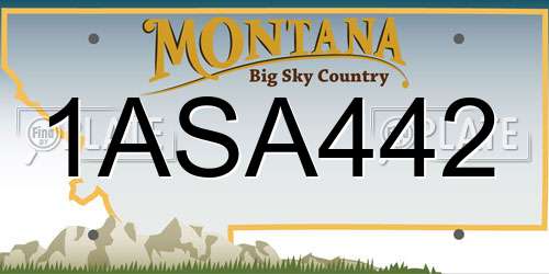 1ASA442 Montana License Plate