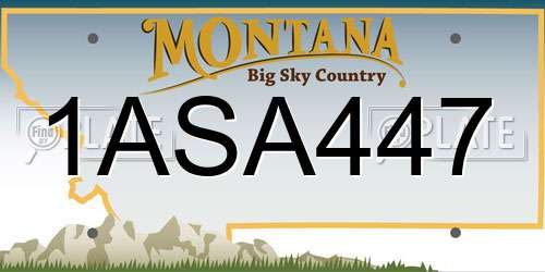 1ASA447 Montana License Plate