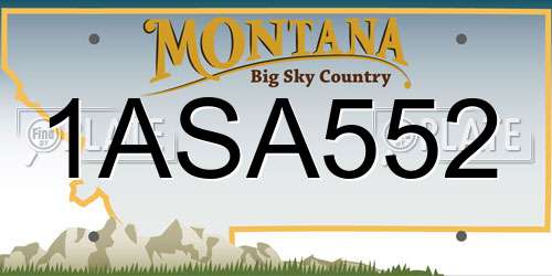 1ASA552 Montana License Plate