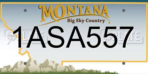 1ASA557 Montana License Plate