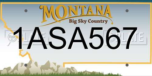 1ASA567 Montana License Plate