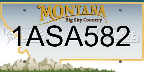 1ASA582 Montana License Plate