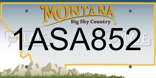 1ASA852 Montana License Plate