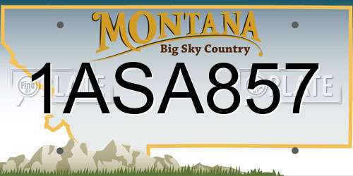 1ASA857 Montana License Plate