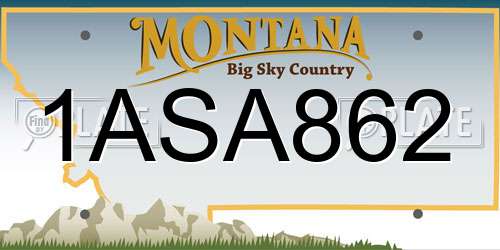 1ASA862 Montana License Plate