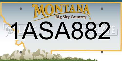 1ASA882 Montana License Plate