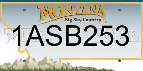 1ASB253 Montana License Plate