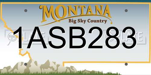 1ASB283 Montana License Plate