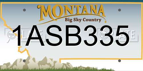 1ASB335 Montana License Plate