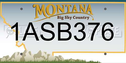 1ASB376 Montana License Plate