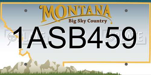 1ASB459 Montana License Plate