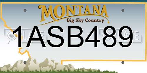 1ASB489 Montana License Plate