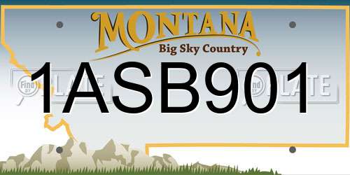 1ASB901 Montana License Plate