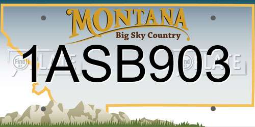 1ASB903 Montana License Plate