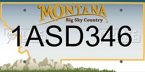 1ASD346 Montana License Plate