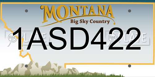 1ASD422 Montana License Plate
