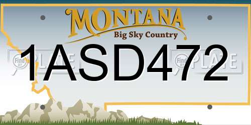 1ASD472 Montana License Plate