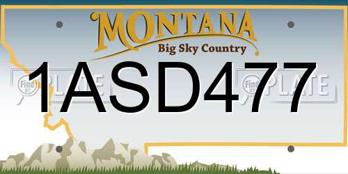 1ASD477 Montana License Plate