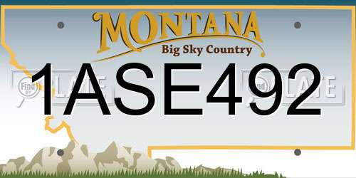 1ASE492 Montana License Plate