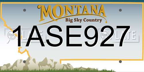 1ASE927 Montana License Plate