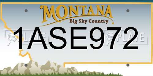 1ASE972 Montana License Plate