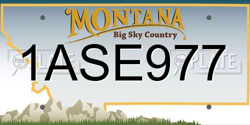 1ASE977 Montana License Plate