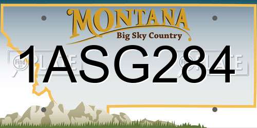 1ASG284 Montana License Plate