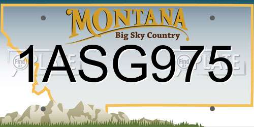1ASG975 Montana License Plate