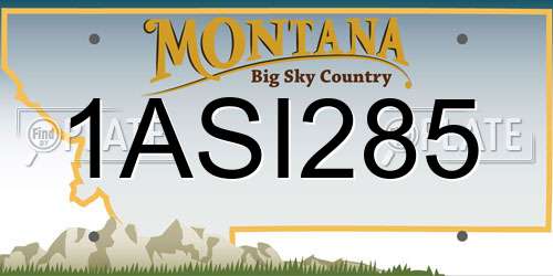 1ASI285 Montana License Plate