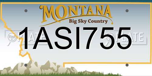 1ASI755 Montana License Plate